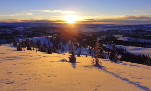 Sunset over Buffalo Pass in the Winter