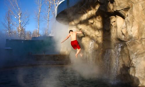 Climbing wall at Old Town Hot Springs